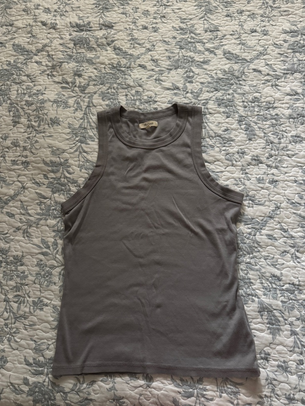 Madewell Women's Sleeveless Ribbed Tank Top - Gray